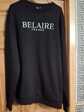 Belaire France Men's Black Crewneck Sweatshirt Size 3xl